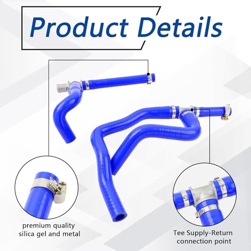 image for HNeekyr Silica Gel Heater Hose With Tee Supply-Return Compatible with 