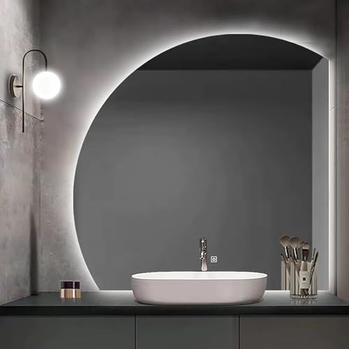 Miroir de salle de bain rond lumineux pour une ambiance de spa à la maison