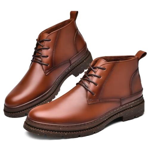 Image of Casual Boots, Genuine Leather Oxford Dress Shoes Brown 9