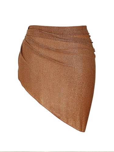 Image of ZAFUL Women's Sarong Coverups Beach Wrap Sheer Bikini Cover Up Mini Skirt | Wraps Swimwear, Cover Ups for Swimwear, Multi-Wear, Texture, Floral