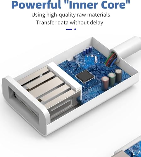 Image of Mudo Apple-USB-C to Camera Adapter Compatible with iPhone 15 Pro Max /iPhone 16 Pro Max /USB OTG Cable Converter Support Camera, Card Reader, USB Flash Drive, MIDI Keyboard (White)