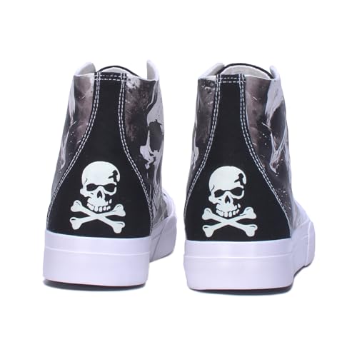 Halloween Skull Shoes for Men Casual High Tops Women Fashion Sneakers White Comfortable Walking Shoes3