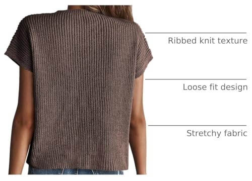 Image of KIRUNDO Summer Fall Short Sleeve Sweater for Women 2026 Casual Sweater Vest Cotton Knit Pullover Tank Tops Fashion Clothing