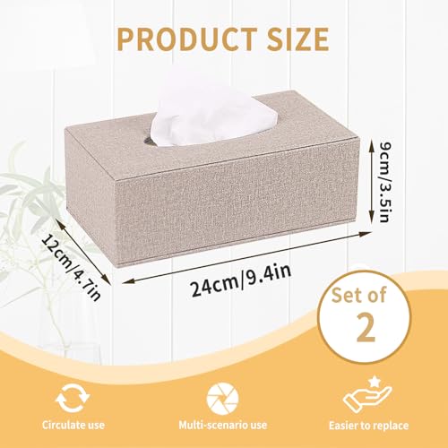 Housse pour boîte à mouchoirs lin pour salon et chambre