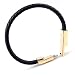Christmas/New Year Gifts USB Leather Charging Bracelets Portable Braided Wrist Band Bracelet Cable Data Charger Cord for iPhone(Gold Metal+Black Leather)