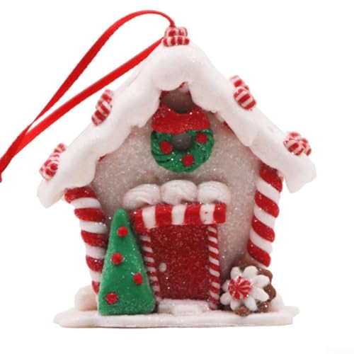 Weihnachtshaus-Anhänger aus Ton für saisonale Dekoration, perfekt...