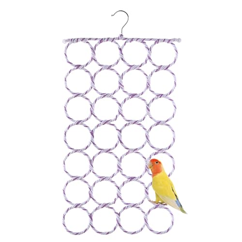 AOVNA Bird Swings Stand Parrot Hanging Climbing Net 28 Laps Bird Climbing Rope Net Birds Toys Parrot Toys Cotton Rope Climbing Net for Birds Cockatiel