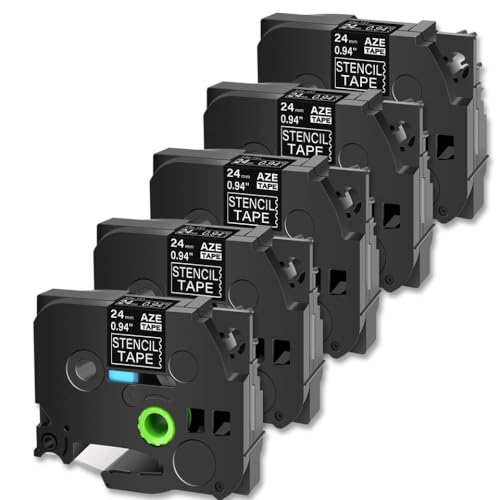 �N���A�X�e���V�����5pk�u���b�N�񃉃~�l�[�g�e�[�v18mm 24mm 36mm��Ste151�J�[�g���b�W���x���v�����^�[PT300�ƌ݊���(24mm Black on Clear)