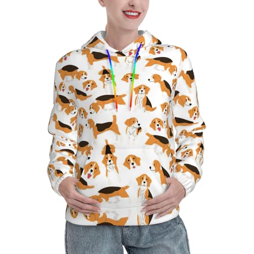 Sweat à capuche doux idéal pour balade et détente sweat imprimé beagle