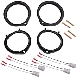 Speaker Mounting Adapter with Wiring Harness Compatible with Honda Civic Accord CRV 6.5’’ - 6.75’’ Car Door Speaker Spacers Adapter 2 Pairs