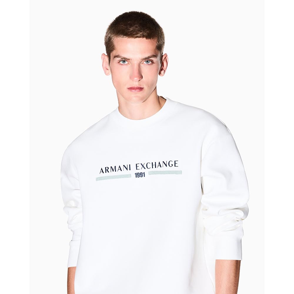 Armani Exchange Long Sleeve Big Front Logo Relaxed Fit Maglia di Tuta Uomo