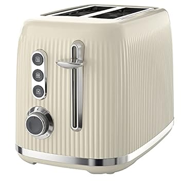 Breville Bold 2 Slice Toaster with High-Lift & Wide Slots | Cream & Silver Chrome [VTR003]