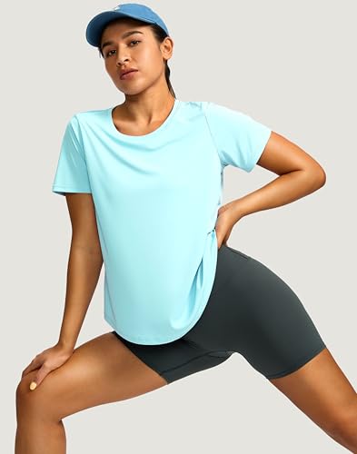 Image of Women's Short Sleeve Workout Shirts UPF 50+ Sun Protection T-Shirts Quick Dry Breathable Gym Running Hiking Tops for Women