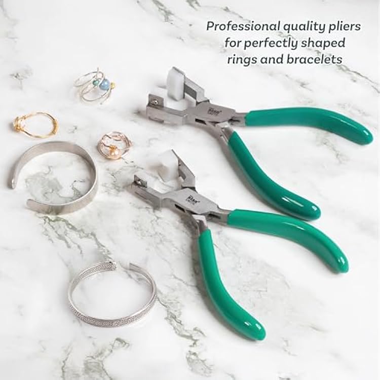 The Beadsmith Metal Bending Pliers Pliers With Curved Nylon Jaws for Bracelet Shaping, 5.75 Inches, w/ Double-leaf Springs, Non-Marring