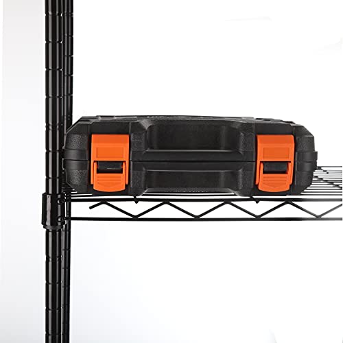 Regiller 6 Wire Shelving Steel Storage Rack Adjustable Unit Shelves For Laundry Bathroom Kitchen Pantry Closet (16.7L X 11.9W X 64H, Black) #TOP4