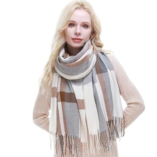 RIIQIICHY Bufanda Mujer Invierno Cuadros Pañuelos Fular Foulard Grande Pashmina Chal Fiesta Estola | Ya disponible en tu tienda friki favorita! En mundofriki.es!
