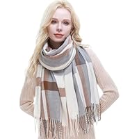 RIIQIICHY Bufanda Mujer Invierno Cuadros Pañuelos Fular Foulard