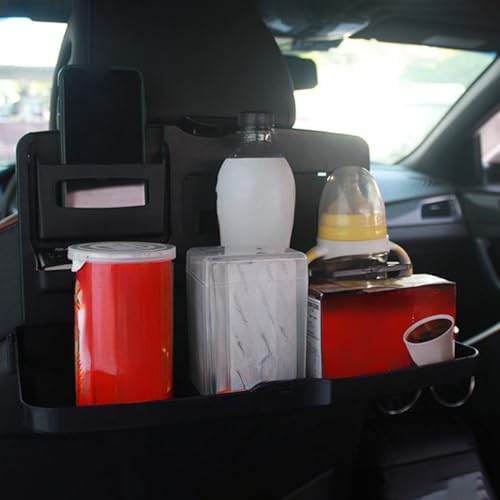 Tablette de siège auto voiture - Plateau repas pliable et support boissons - 3