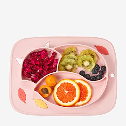 Toyvian Placa Placa Dividida Fox Forma Silicone de Sucção Do Bebê Auto Alimentação Tigela Formação A
