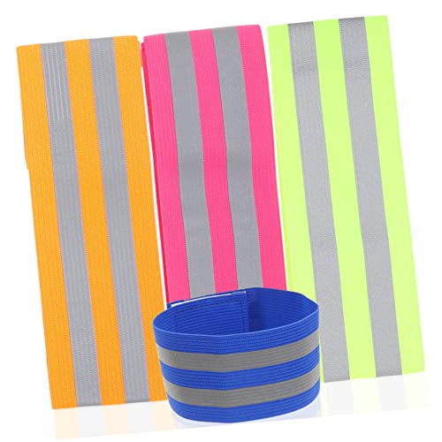 Yardwe 4Pairs Reflective Armbands for Night Running Gear High Visibility Reflective Bands for Jogging Cycling and Outdoor Activities Easy to Wear