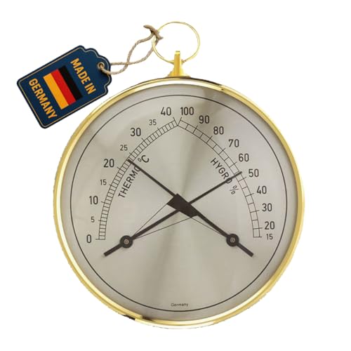 TFA Dostmann Analoges Thermo-Hygrometer, Kontrolle der Temperatur/Luftfeuchtigkeit, gesundes Raumklima,L 102 x B 35 x H 113 mm, Grau