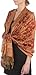 Produktbild 70" x 28" Zweischichtiger Jacquard Paisley Viskose Pashmina Schal/Stola - Rust/Gold