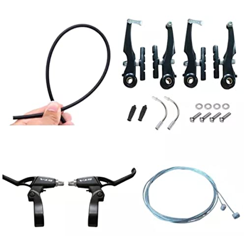 Jogo Freio Bike Completo V Brake Manete Cabo Conduite
