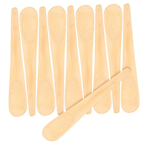 BRIGHTFUFU 10Pcs Wooden Coffee Mixing Spoons Stirring Spoons for Tea Coffee Ice and Desserts Smooth Surface Comfortable to Hold for Home and Cafe Use