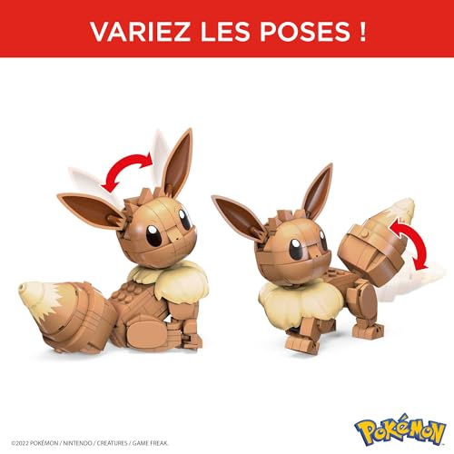 Mega Pokémon Figurine Action Évoli Articulée 6 cm, Jeu De Briques De Construction pour Enfants Et Adultes, Modèle Pokémon À Collectionner, 215 Pièces, Jouet pour Enfant de 7 Ans et Plus, HDL84