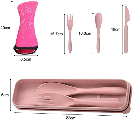 2 Plastic Cutlery Set with 2 Piece Cutlery Organizer, Forks Spoon Tableware Set, Travel Cutlery with Box, Portable Camping Cutlery Set, Reusable, Suitable for Camping, Picnic, Office and Out
