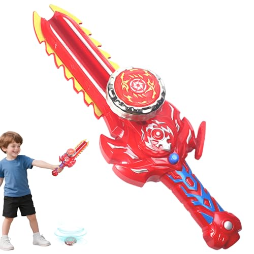 Giroscopio De Combate - Giroscopio Interactivo para Niños | Set Educativo De Peonza De Batalla con Giroscopio Explosivo | Peonza Divertida con Sonido Y Luz para Niños Y Niñas Mayores De 6 Años (Rojo)
