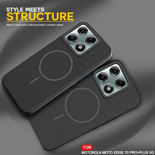 Image of AESTMO Shockproof Back Case Cover for Moto Edge 70 Pro Plus 5G | Slim Hard Shell | Hard Back Cover for Moto Edge 70 Pro Plus 5G (Compatible with MagSafe Accessories, Black)