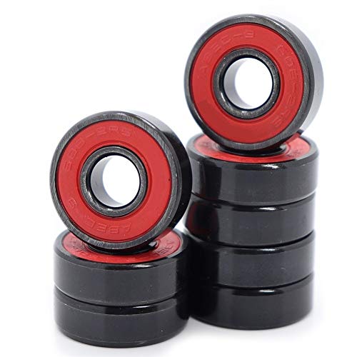 ABEC-9 608 2RS �C�����C�� ���[���[ �X�P�[�g �z�C�[�� �x�A�����O RS �h�K�X�P�[�g�{�[�h �{�[�� 608RS ���b�h �V�[�� 8x22x7mm �V���t�g(608rs Red,8Pcs)