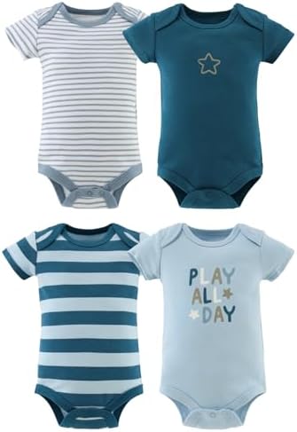 The Peanutshell Baby Boy Bodysuits - Baby Boy Clothes, Newborn 0-3, 3-6, 6-9, 9-12, 12-18, 18-24 Months Baby Clothes - 100% Cotton Infant, New Born Boys Outfits - Star Stripe