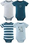 The Peanutshell Baby Boy Bodysuits - Newborn to 24 Months Baby Boy Clothes, 100% Cotton Infant Outfits - Star Stripe