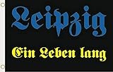 doppel umsäumt U24 Flagge Fahne Leipzig EIN Leben lang 90 x 150 cm