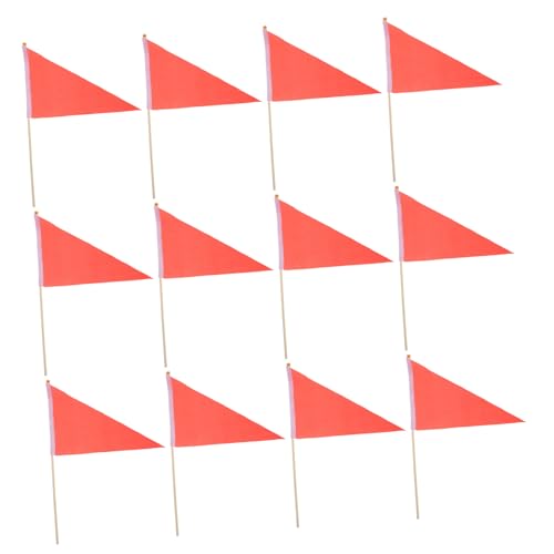 Drapeaux triangulaires rouges outil de marquage pour pelouse et chantiers 20 pièces