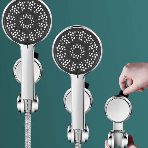Soporte para cabezal de ducha con ventosa, soporte para manguera de ducha ajustable 6