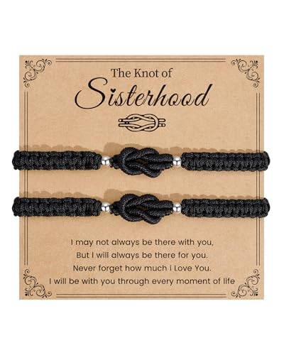 VU100 Sister Gifts from Sister Bracelet for 2 Matching Bracelets for Women Christmas Graduation Birthday Gifts for Bestie Best Friends