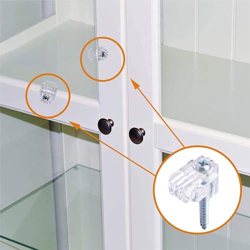 Clips de retención de vidrio transparentes y tornillos para puertas de armario MOROBOR de 10 mm 8