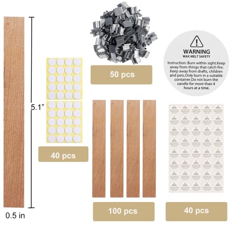 Kit de 230 mechas de madera y recortador para velas miniatura 4