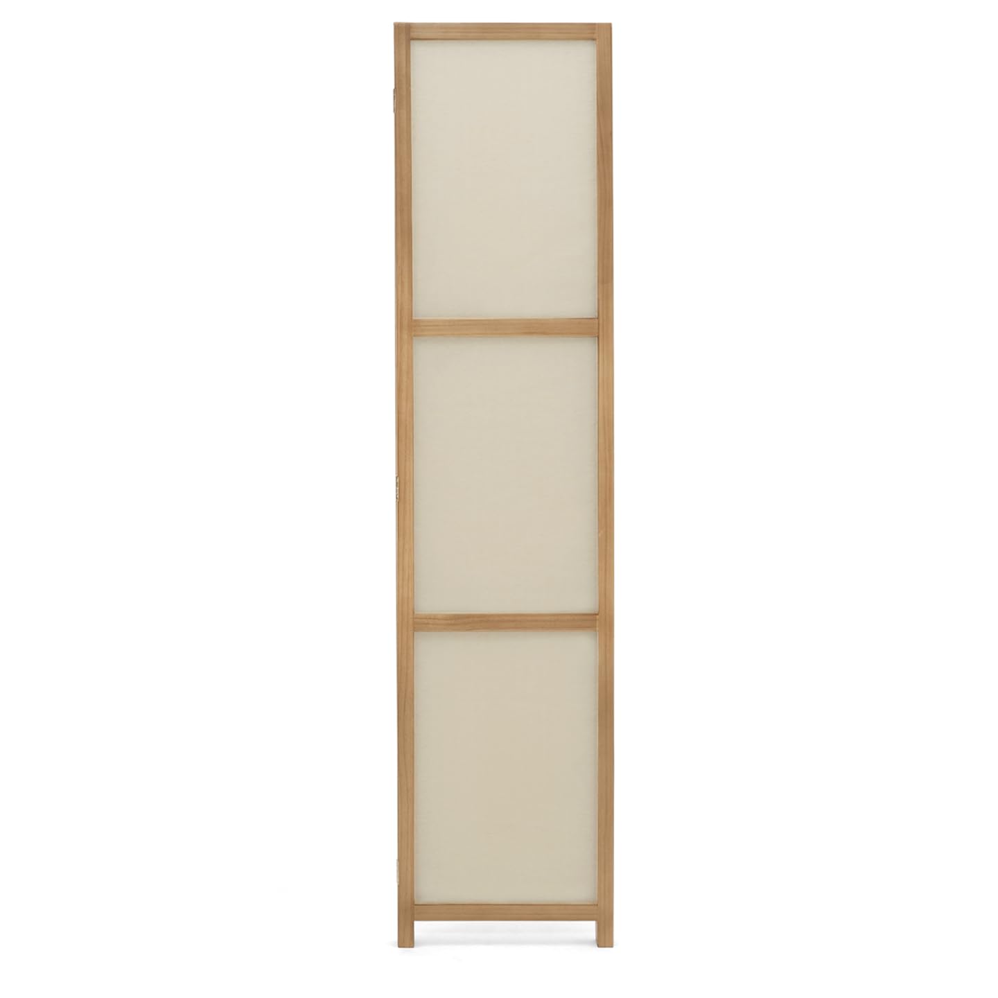 IDMarket - Innenparavent aus Holz und beigem Stoff