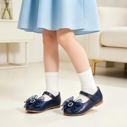 Image of GINFIVE Toddler Girls Dress Shoes Little Girls Mary Janes Ballerina Flats Shoes Toddler