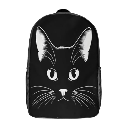 Sac à dos pour enfants chat : grand sac d'école élémentaire de 17 pouces pour fille et garçon