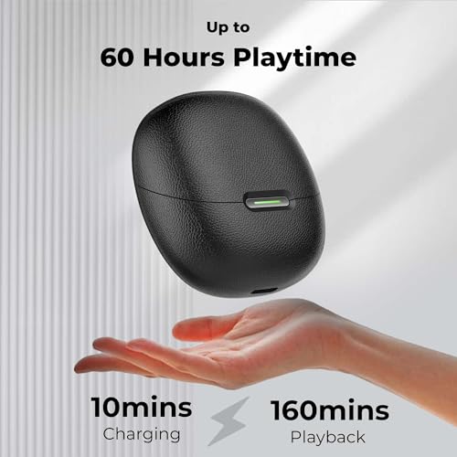 Image of truke [2025] Mega 7 True Wireless in-Ear Earbuds w / 24-Bit 360 Spatial Audio, 60H Playtime & Fast Charging Buds, Dual Pairing, 40ms Low Latency TWS, 4-Mic ENC, Made in India-(Coal Black)