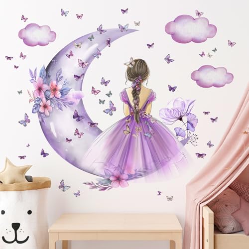 Vinilos Decorativos Mariposa Morada para Pared 2 Hojas miniatura 1