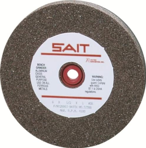 United Abrasives- SAIT VW 6 X 1 X 1 A36X Bench Grinding Wheel (QTY: 1), Multi, 28006