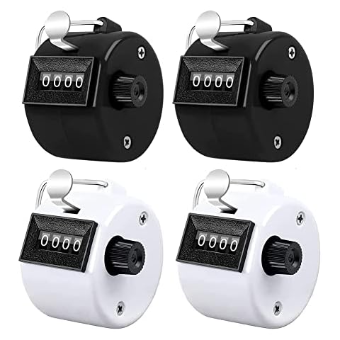 HZXSDEG 4 PCS Counter Clicker 4-Digit Number Count, Handheld Mechanical Counters Clickers Pitch Counter for Coaching, Knitting, People, Lap, Fishing, Golf, Toddler & Fidget Cover