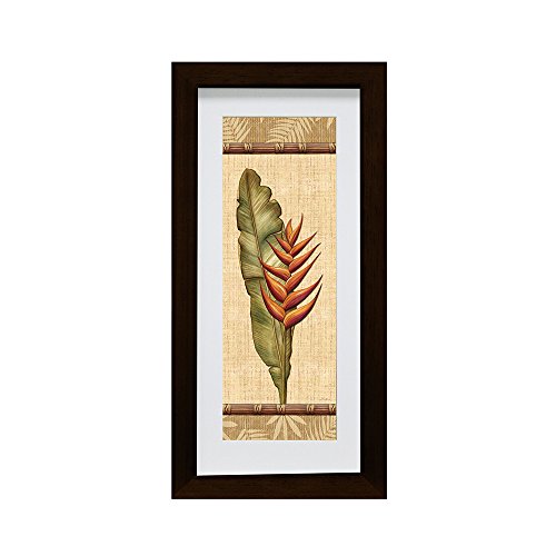 Quadro com Vidro Floral Kapos Imbuia 17X32