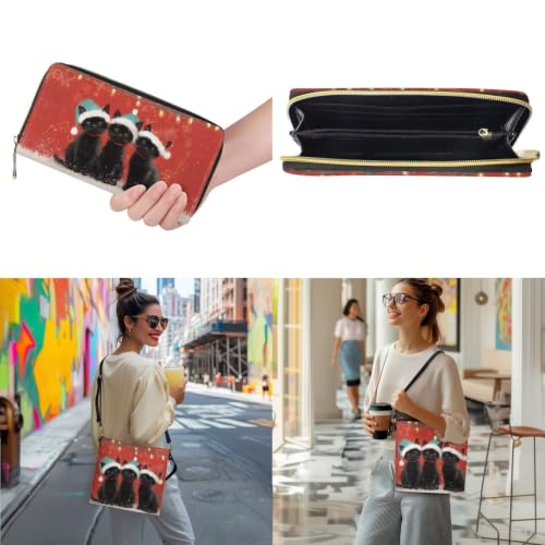 Image of HUGS IDEA Leather Purses and Handbag for Women Bucket Bag with Wrist Wallet 2 Packs